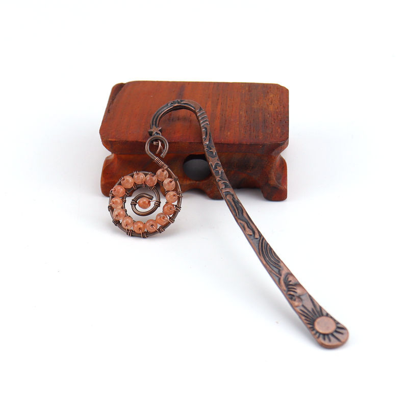 Retro personalizado nuevo hecho a mano con cuentas de colores Concha vida árbol marcador colorido cristal en forma de concha marcador BM05