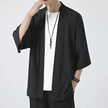 N 73313 Japanese Casual Solid Color Kimono Cardigan ��ʽ����