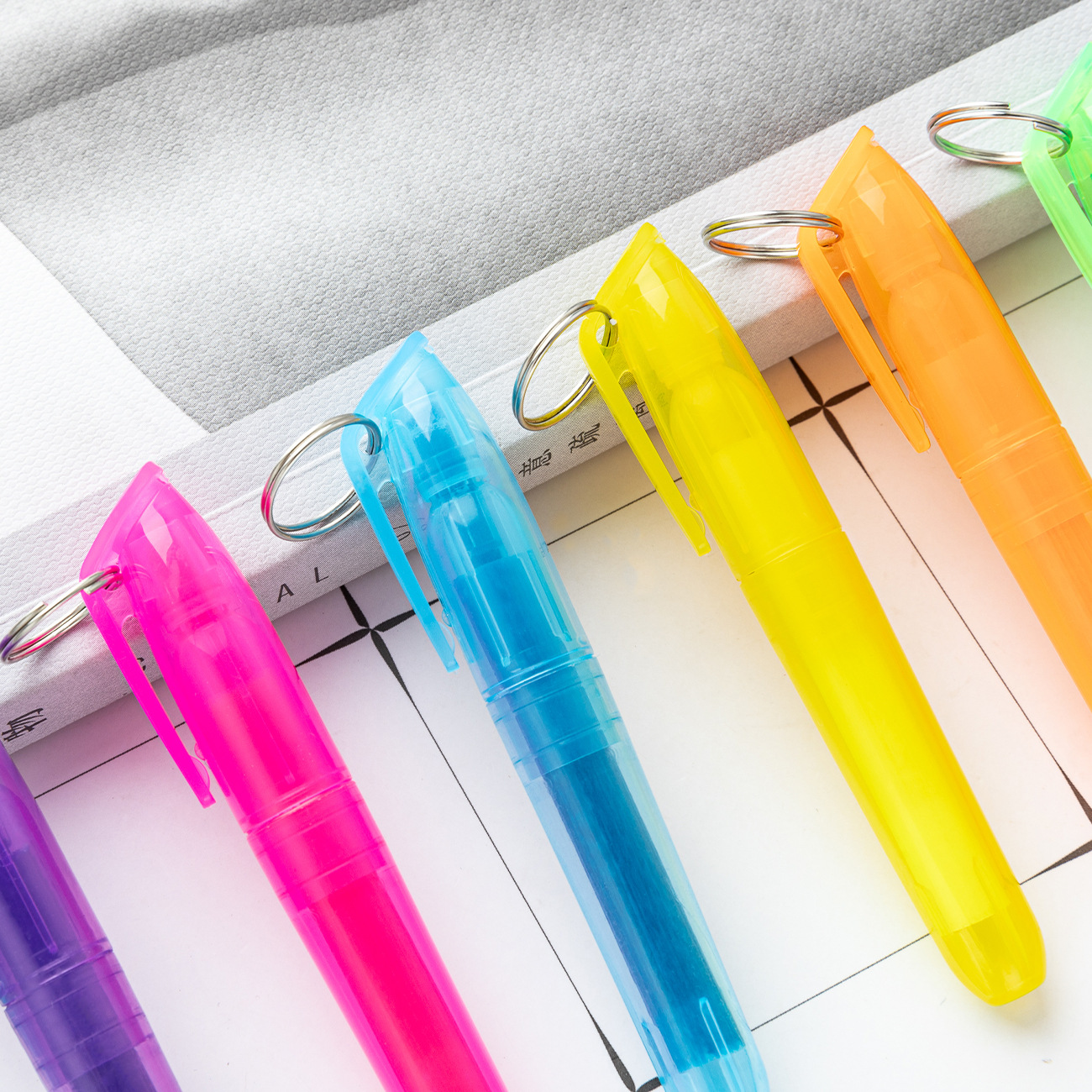 Plastico con colgante alumno color un solo cabezal de resaltador marcador de línea clave de graffiti marcador de cuenta