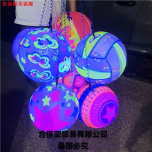网红新款链子发光拍拍球闪光充气荧光弹力球儿童玩具礼品摆摊批发
