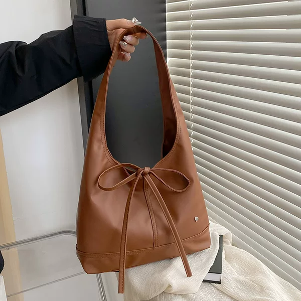 Korean Style 2025 New Niche Women's Bag All-match commuter Bag Style Bow Large Capacity Shoulder Underarm Tote Bag