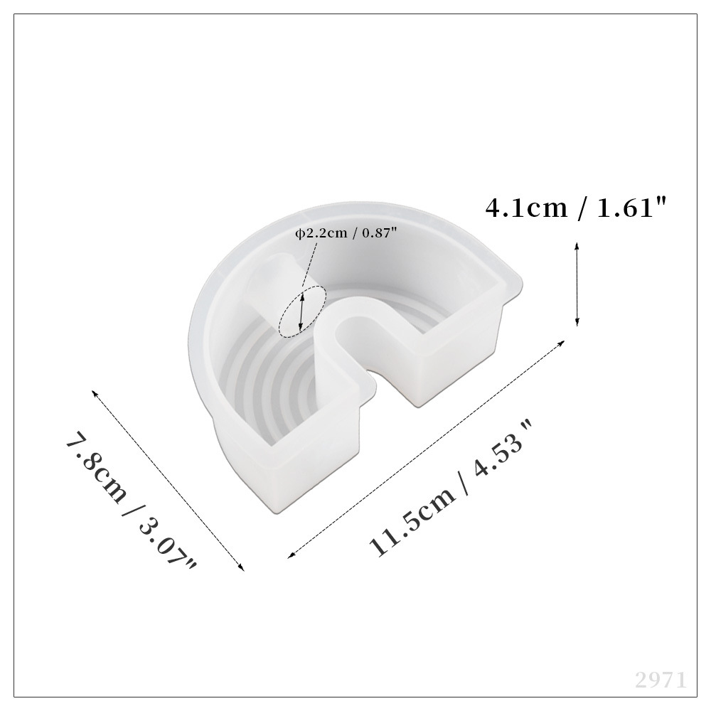 428C resina epoxi vela molde alto espejo curvado raya arco iris candelabro de silicona al por mayor
