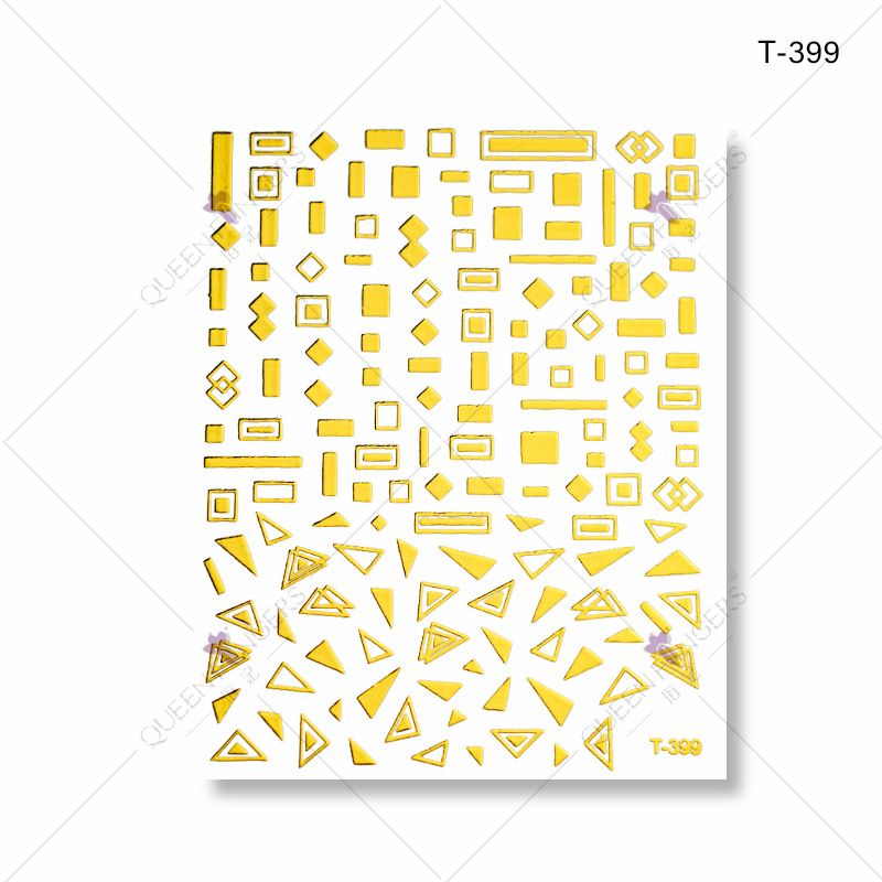 Dedo bowknot diamante bronceado DIY pasta de uñas gato línea geométrica buey Año Nuevo serie manicura pegatinas