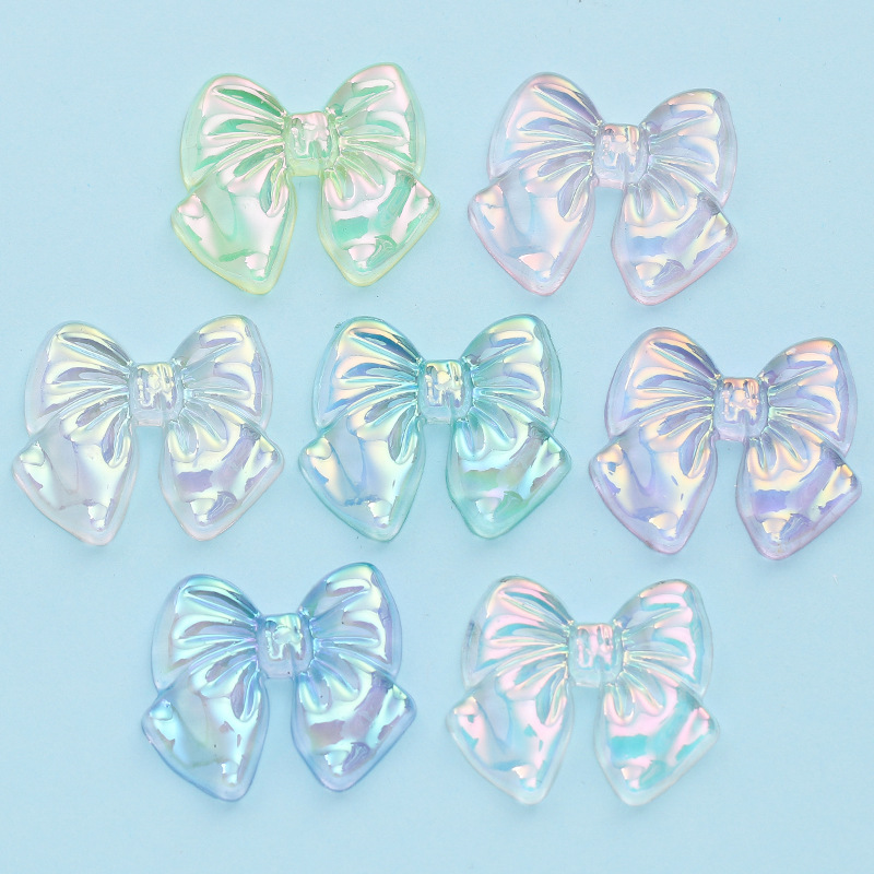 transparent laser bow Acrylic butterfly diy Cream gel Mobile phone shell Jewelry children Hairdressing resin parts