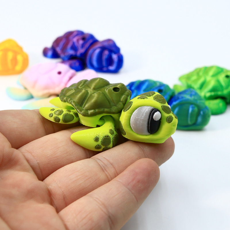 3D Printed Turtle Ornaments with Movable Joints, Cute Animal Turtle Keychain Ornaments, Kidsren's Toy Models