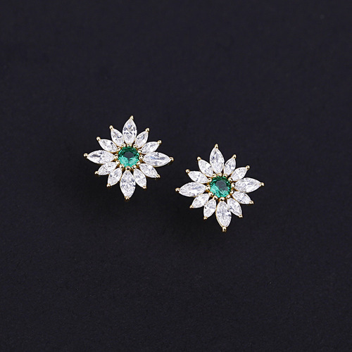 S925 sterling silver gold plated earrings for women retro simple and exquisite temperament commuter girl earrings earrings