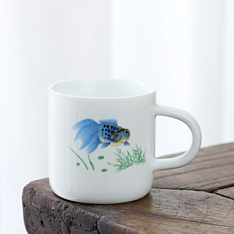 1VPK белая porcelain чашка чая керамическая для мастера чая, подождав, чтобы использовать резинку против ожогов, 6 установленных бокалов