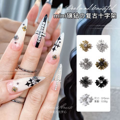ミニダイヤモンドクロスネイルアートジュエリーレトロパンクスタイルクローハートネイルダイヤモンド立体多用途装飾卸売