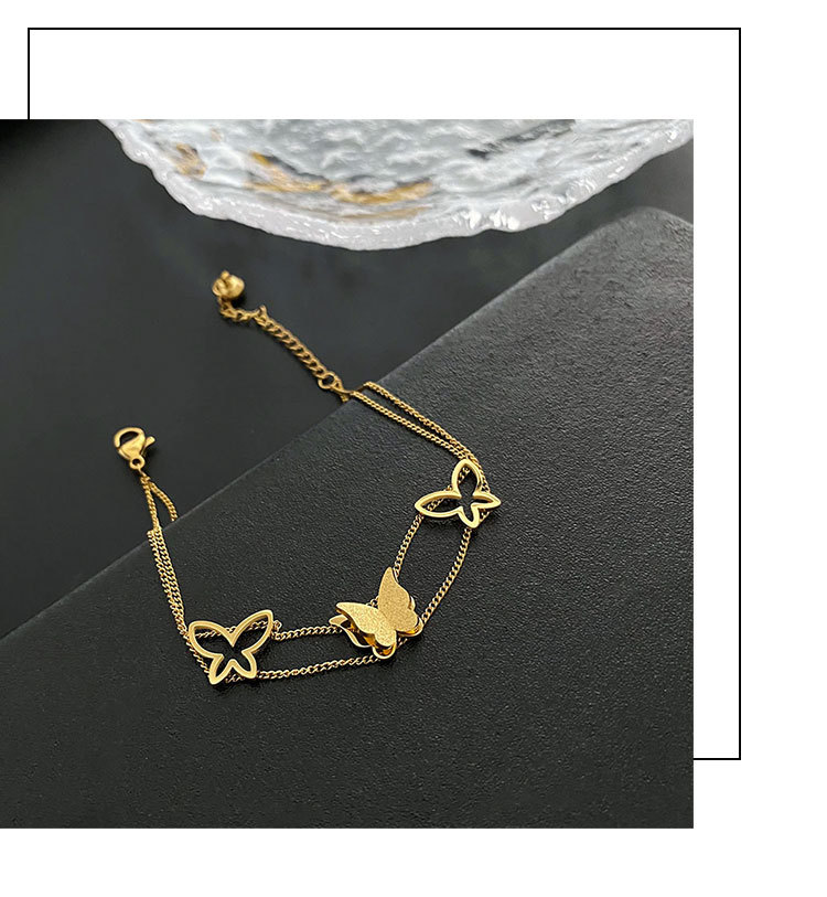 Fashion Butterfly Titanium Steel Plating Bracelets 1 Piece