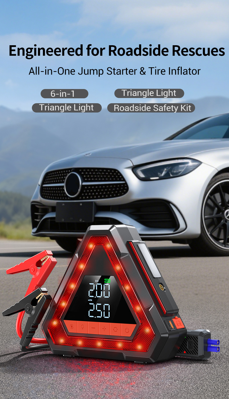 [N15] Cross-Border Car Emergency Starting Power Supply and Air Pump All-In-One Portable Battery Jump Starter