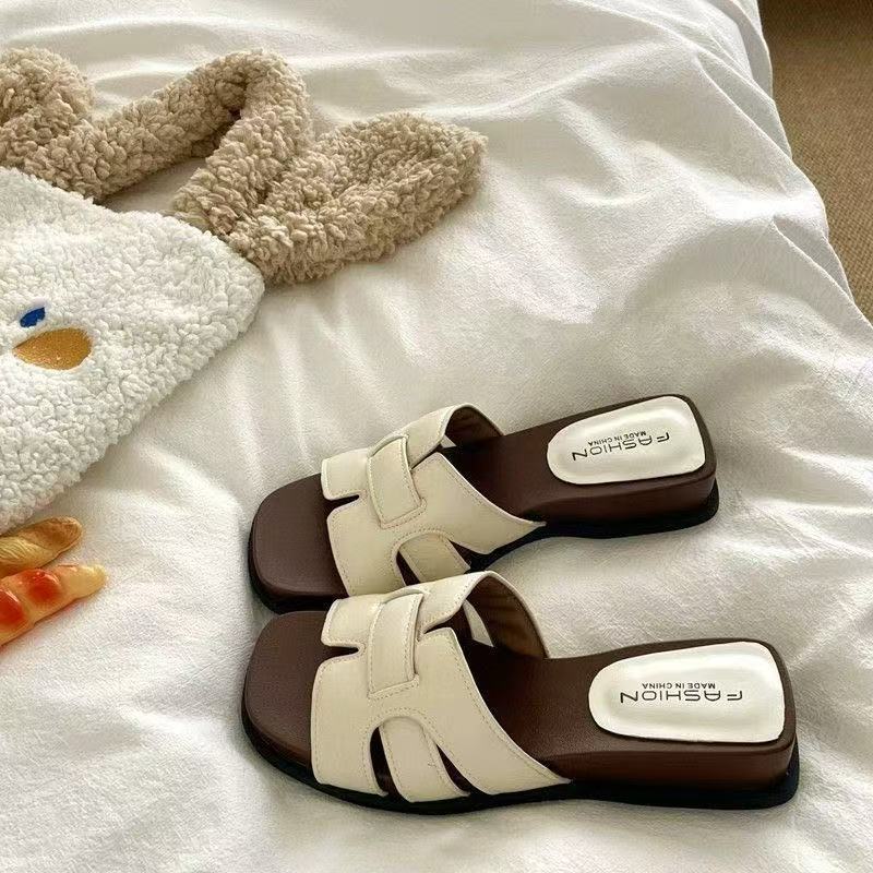 Aumentar la altura de la base gruesa de las zapatillas de verano para mujeres 2026 nuevas zapatillas de color sólido transpirables de tejido antideslizante francés