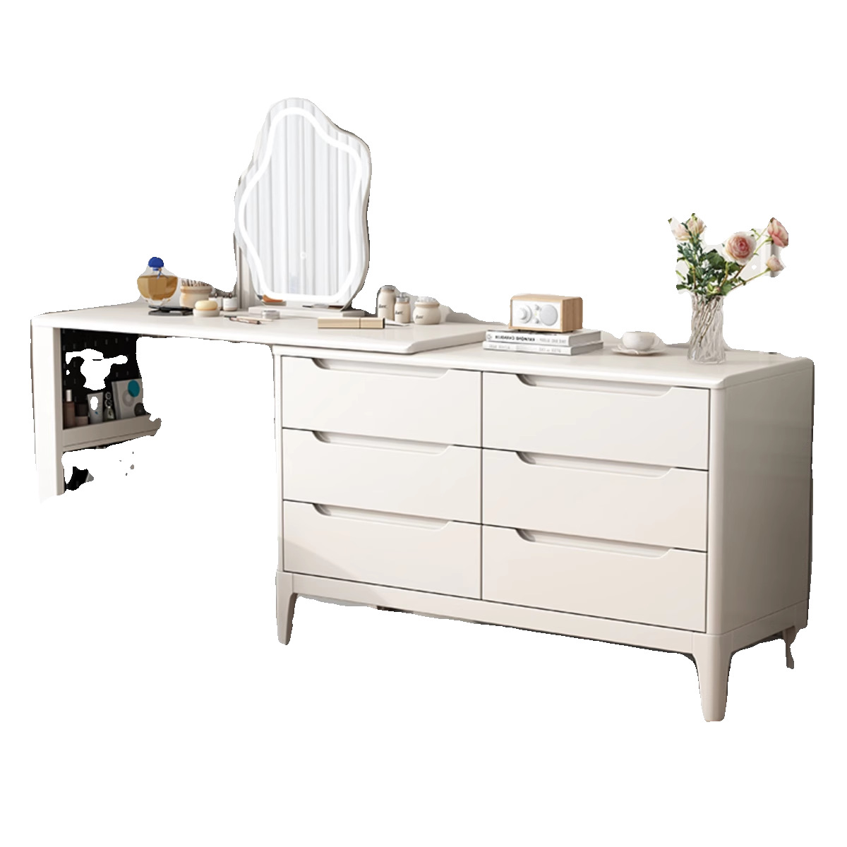 Pecho de madera maciza de cajones tocador integrado dormitorio moderno minimalista mesa de maquillaje cama cola gabinete de almacenamiento mesa de maquillaje escritorio de la esquina