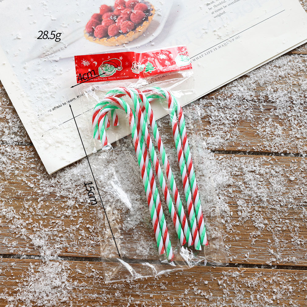 Adornos navideños de plástico con forma de bastón, decoraciones colgantes para árboles de Navidad, coronas navideñas, accesorios de guirnalda navideña se pueden mezclar.
