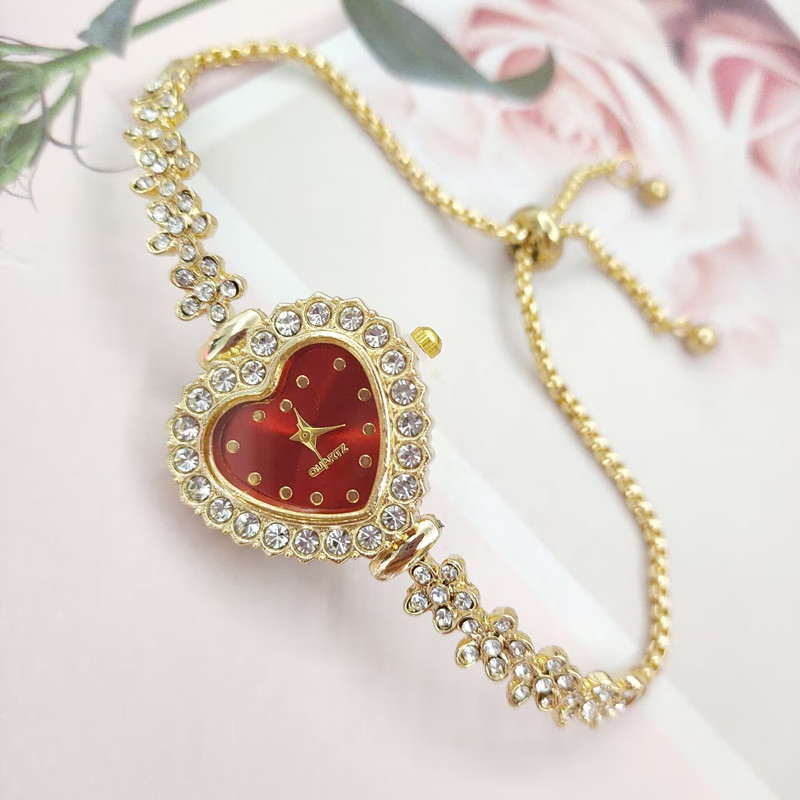 40g Weight Ordinary Glass Mirror Material Alloy Strap Material Watch Classification Pointer Display Type Buckle Buckle Style Heart-Shaped Dial Shape Holiday, Banquet, Selfie Occasion Quartz Movement Heart Shape Pattern Women's Gender Elegant, Lady Style Elegant Lady Heart Shape Buckle Quartz Watch Women's Watches 无