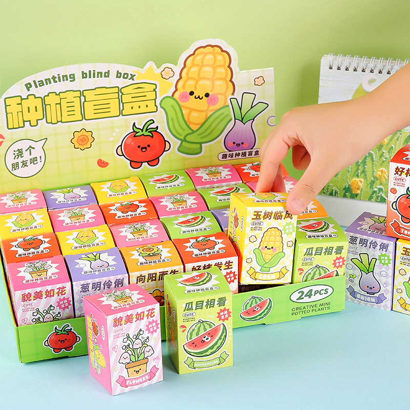 新款创意DIY儿童礼品盆栽植物盲盒趣味桌面摆件学生奖品礼物盆栽