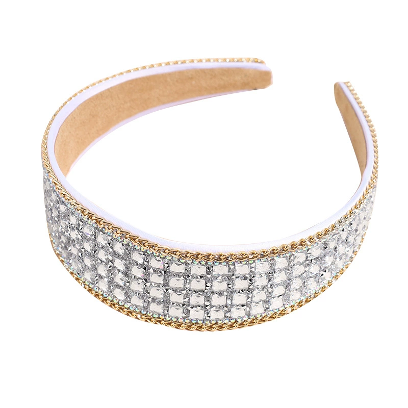 Trend non-slip headband, fashionable hair accessory for face washing, European style, internet celebrity, diamond encrusted