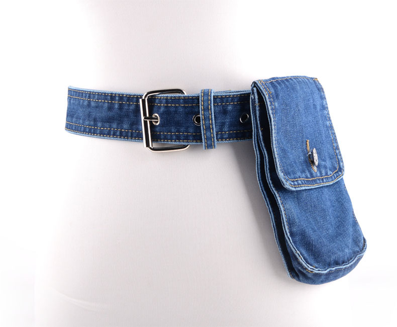 Women's Streetwear Solid Color Alloy Denim Waist Bags display picture 1