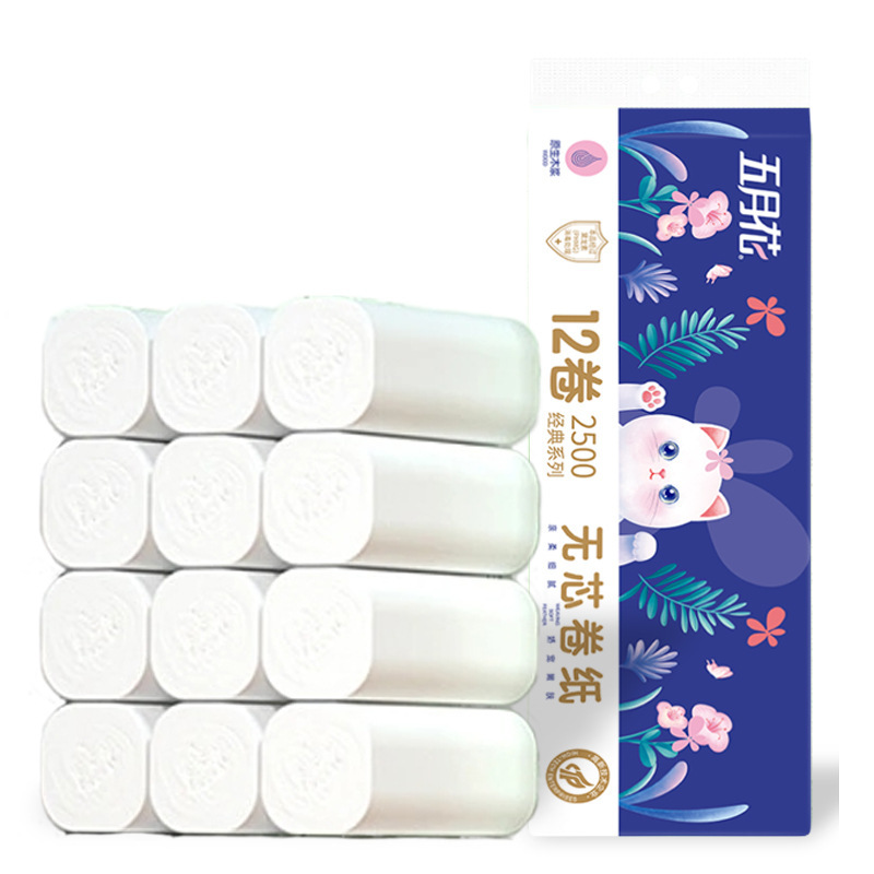 Mayflower Toilet Paper 12 Rolls 2400g Thickeneded 5-Layer Family Affordable Toilet Paper