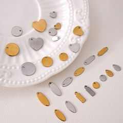 不锈钢圆形光面吊牌吊坠挂件 diy刻字手链项链尾牌首饰品材料配件