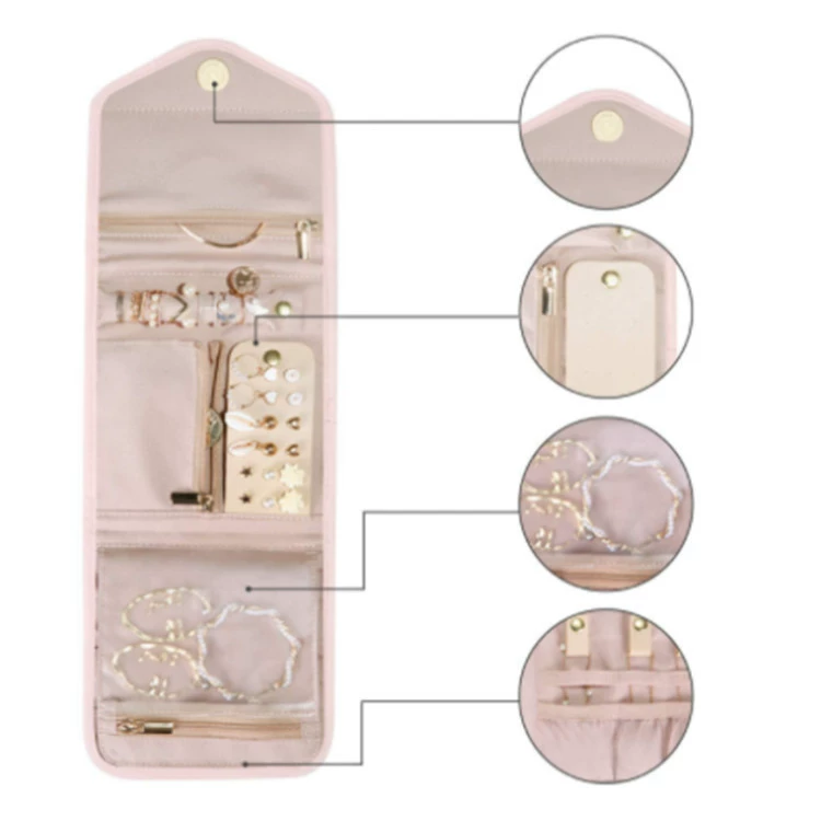 Cosmetic bag, foldable organizer bag, jewelry, storage system, (Physicals), Amazon
