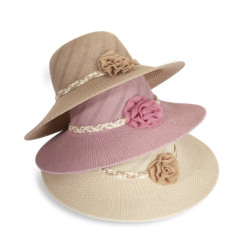 Women's Simple Style Flower Big Eaves Straw Hat display picture 6