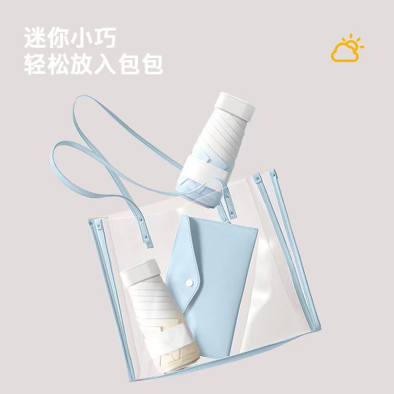 50% de descuento mini paraguas de sol pequeño paraguas de sol protección solar protección UV paraguas transfronterizo gran venta al por mayor lluvia y lluvia de doble uso