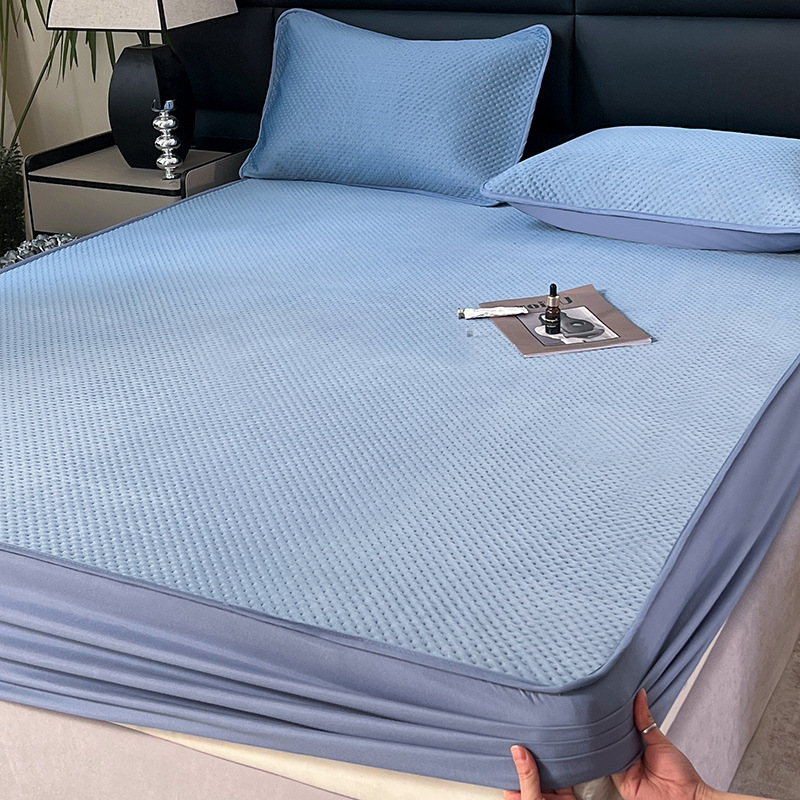 2025 nuevo estilo de clase A soya acolchado con sábana de algodón colchón individual funda protectora Simmons sábana de seda de hielo de verano 3