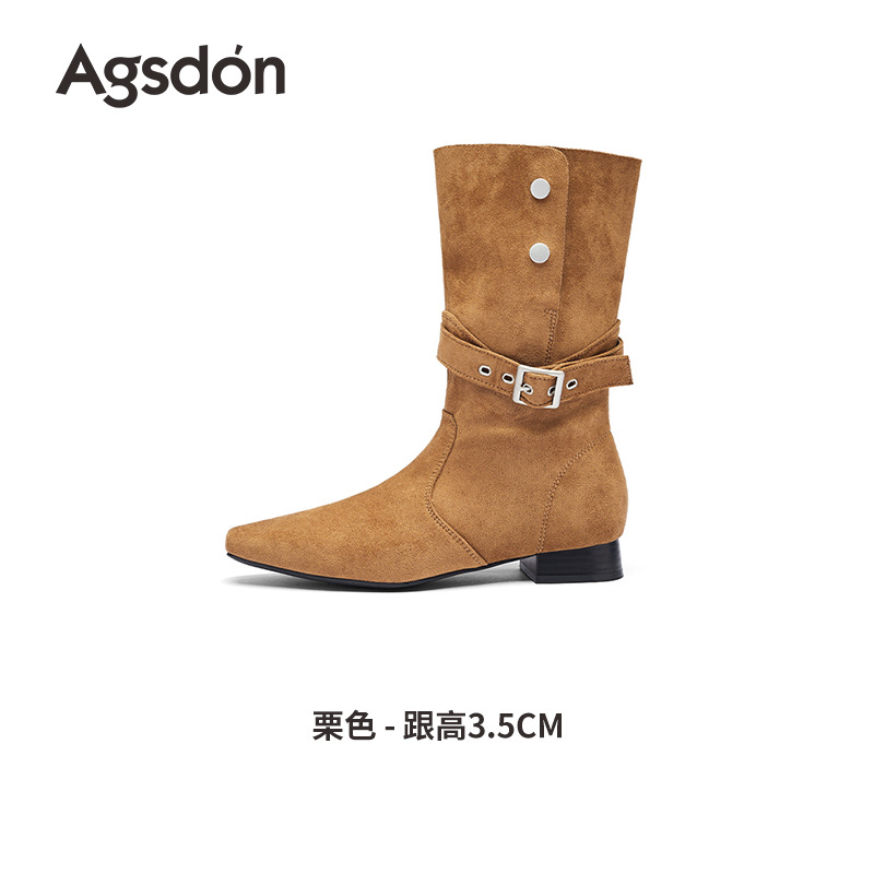 Botas cortas de tacón grueso de león antiguo 2026 mujeres nuevas botas de caballero de invierno y otoño de la parte occidental botas de moda Martin