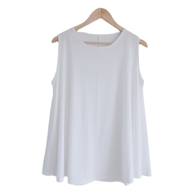 Large size women's fat summer 200kg 300kg modal feel wide shoulder big hem vest condole belt home clothes