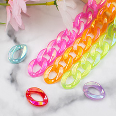 亞克力樹脂果凍AB幻炫彩鏈條插扣開口圈diy飾品手機殼鏈配件