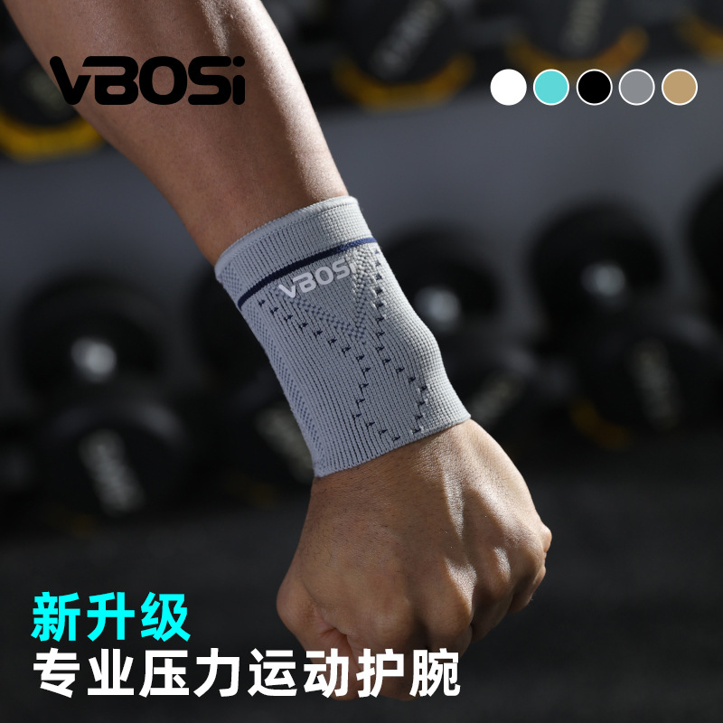 Nylon knitted sweat-absorbing compression wristbands for men and women, sports protective gear for badminton and table tennis, available for wholesale from the manufacturer
