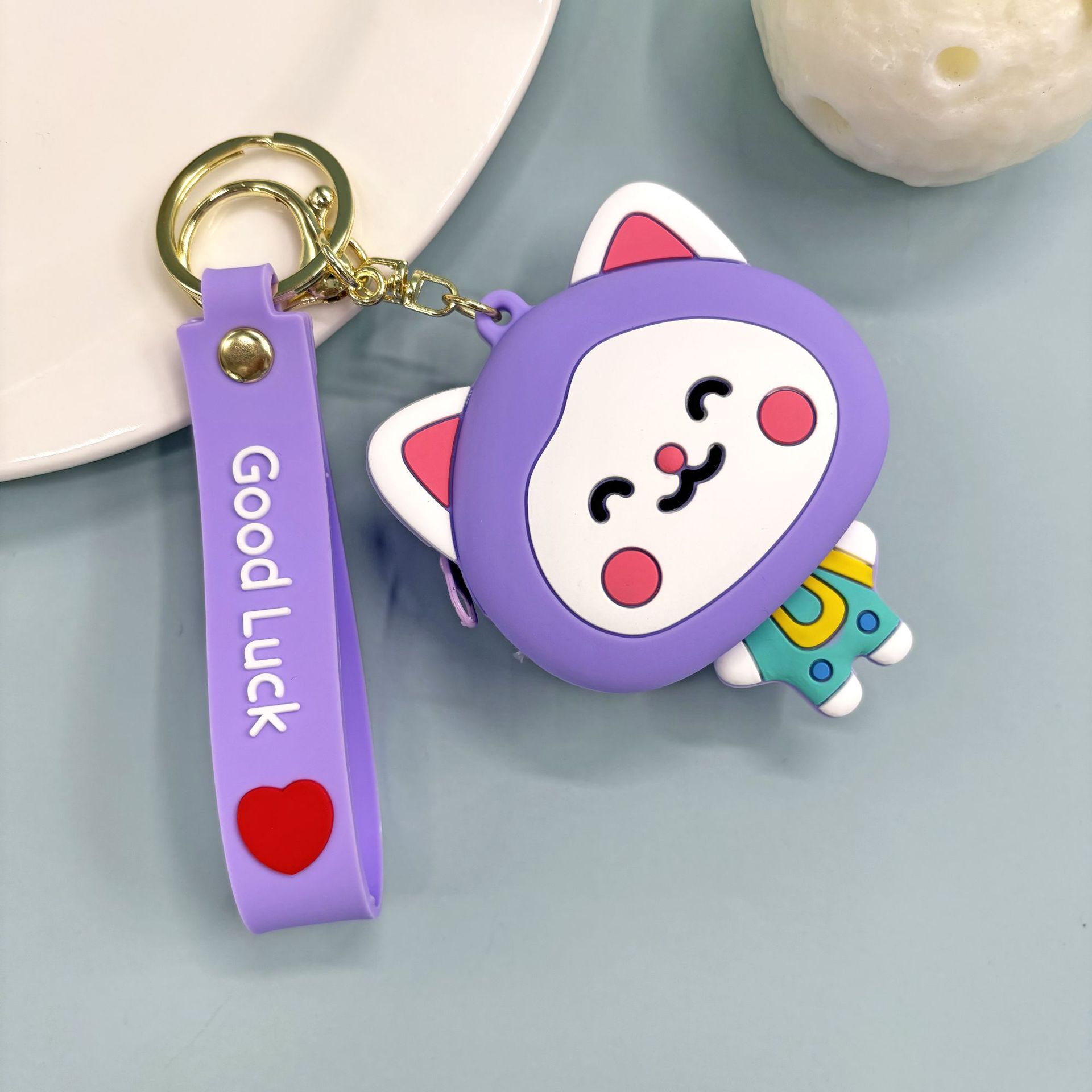 Super lindo Sanliou pareja de almacenamiento bolso de cambio llavero lindo monedero de fresa oso colgante bolso de llaves de chicas