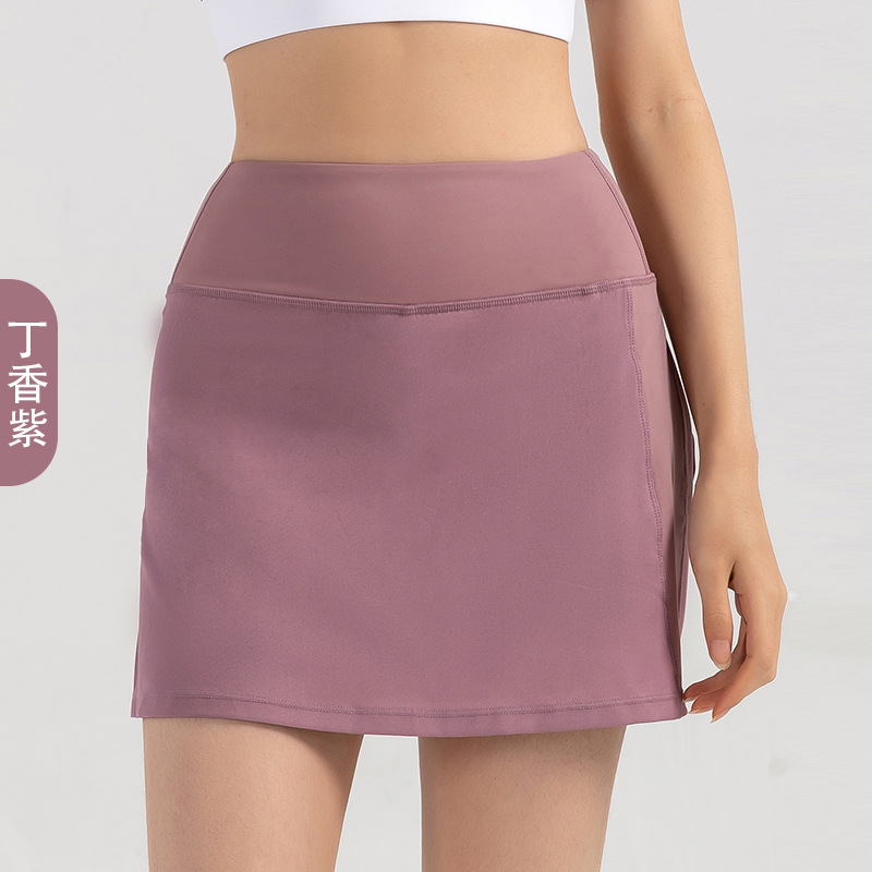 IuIu Falda deportiva anti-pérdida de luz Falda de yoga para mujer Falda de tenis para correr Falda de fitness de secado rápido para cubrir las caderas delgadas