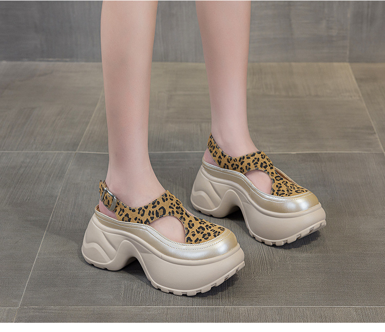 Sandal nữ đế dày mũi bít phong cách La Mã — M2897 xanh lá, M2897 bạc, M2897 màu mơ, M2897 màu da báo chi tiết 19