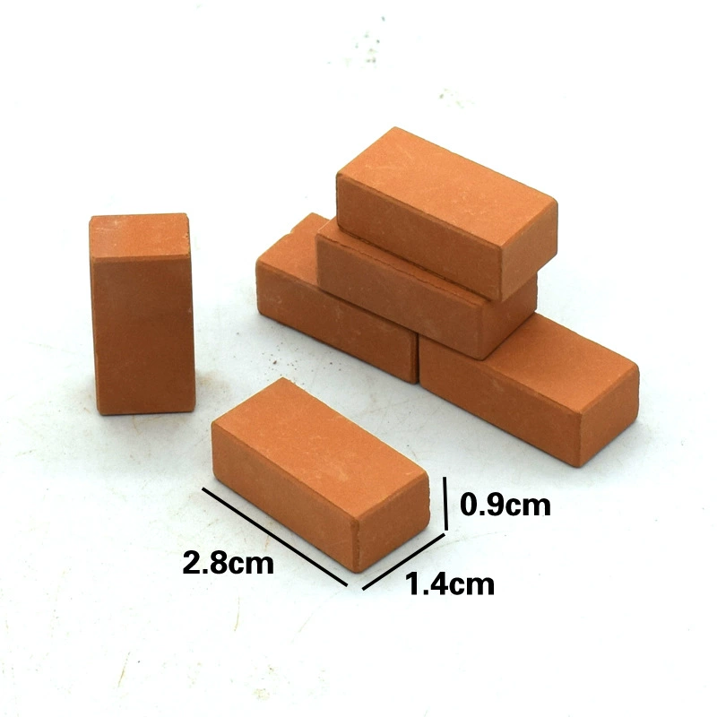 Модель 1:12, маленькие кирпичные строительные блоки, набор для сборки DIY, детский дом, красные кирпичи и обожжённая глина