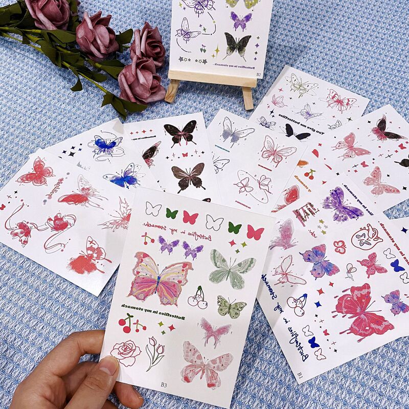 Colorful Butterfly Tattoo Sticker Women's Waterproof Long-lasting High-end Sense Ins Simulation Clavicle Sticker Cute Tattoo Sticker Butterfly Colorful Butterfly Tattoo Sticker Women's Waterproof Long-lasting High-end Sense Ins Simulation Clavicle Sticker Cute Tattoo Sticker Butterfly