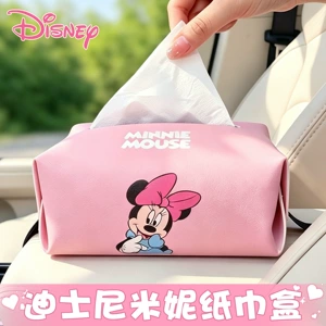 Minnie Car Tissue Box Armrest Box Rear Hanging Sun Visor Car Interior Supplies Tissue Box Paper Holder Paper Dispenser