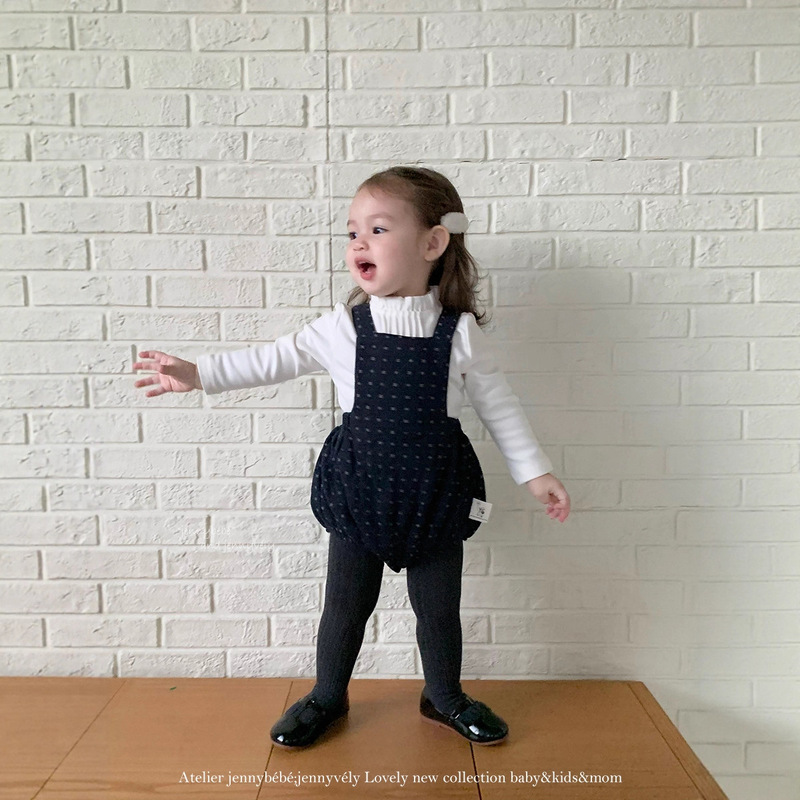 Jenny Children's Clothing 2026 Autumn/Winter New Fashionable Printed Padded Overalls Romper for Infants and Toddlers Girls' Clothing