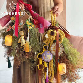 【中秋新品】芯苼 桂月迎福门挂 中式节日装饰挂件材料包花艺材料