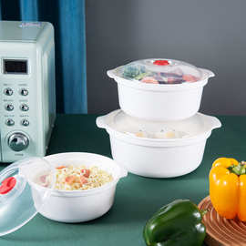 微波炉专用汤碗带盖圆形保鲜盒加热饭盒大号泡面盒热汤锅塑料器皿