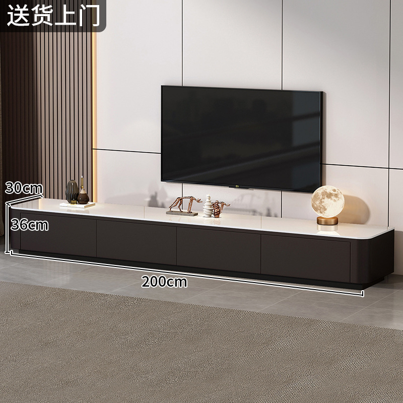 黑色茶几客厅家用2025新款轻奢高级感小户型茶几桌长方形电视组合|undefined