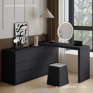 Trendy Makeup Vanity Table for Bedroom, Small Apartment Simple Desk Vanity Set, Light Luxury