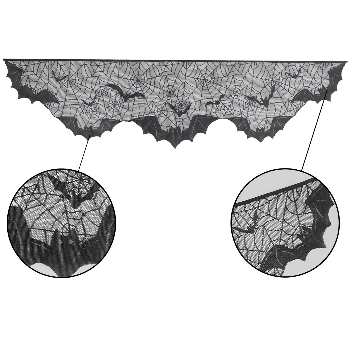 Europa y los Estados Unidos Halloween encaje negro murciélago toallas cortinas nuevas ventas transfronterizas TEMU en stock