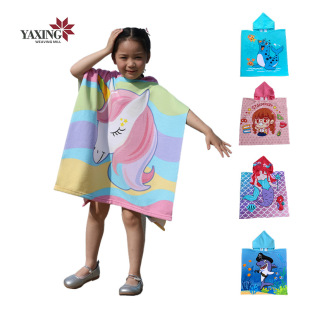 Cross-Border Polyester Absorbent Printed Beach Towel Swimming Microfiber Bath Towel Bathrobe Cloak Bath Skirt Baby Towel