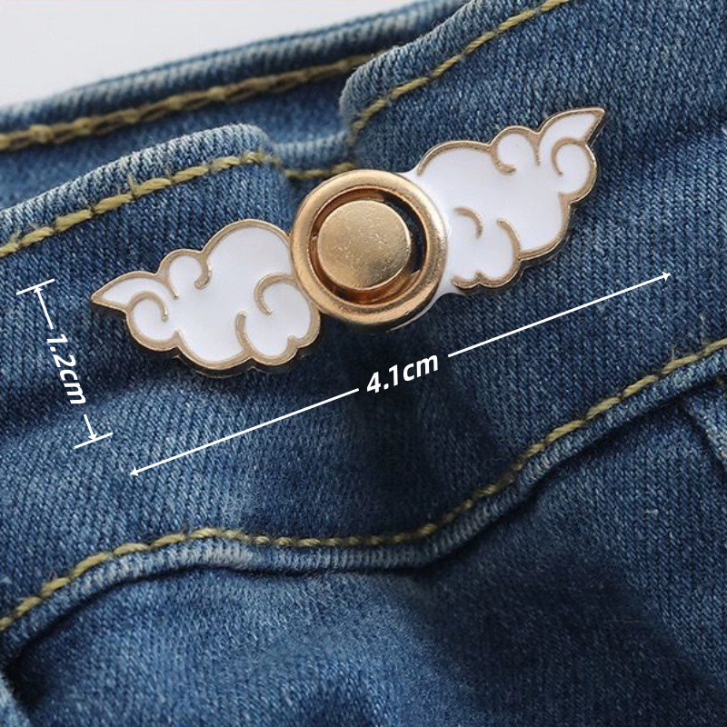 Nail-Free Removable Waist Buckle Pair, Flat-Bottom Seamless Buttons for Pants & Skirts, Assorted Designs