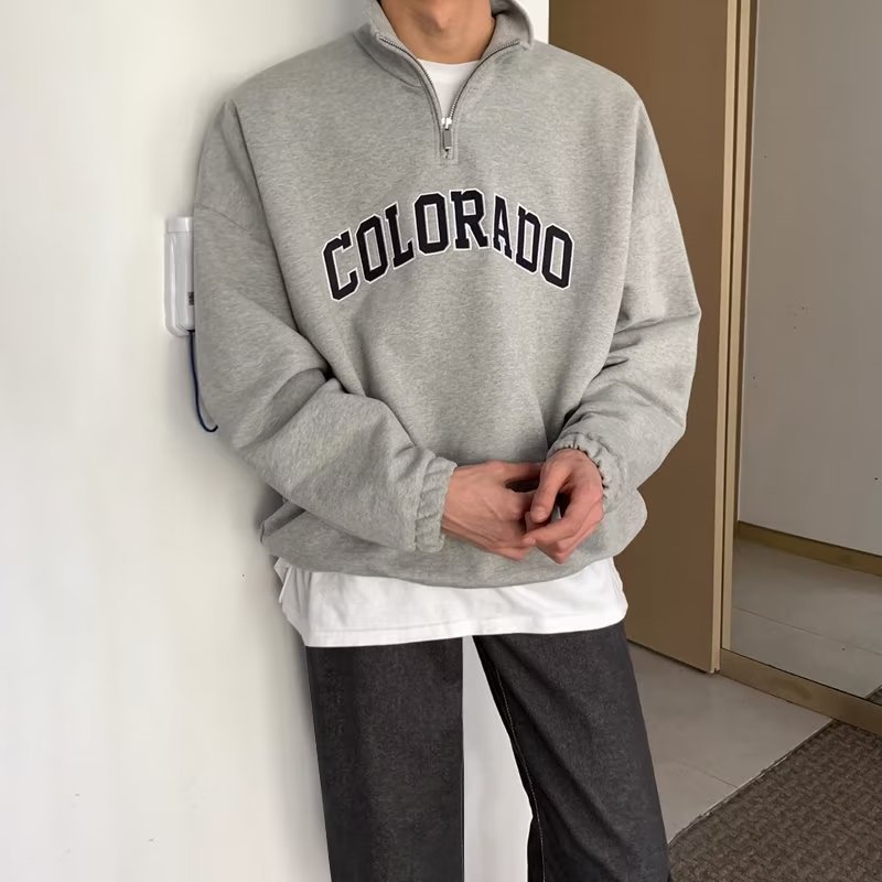 Primavera y otoño nueva chaqueta de semi-cremallera chaqueta de hombre marca de moda coreana chaqueta de manga larga suelta comercio exterior fábrica transfronteriza al por mayor