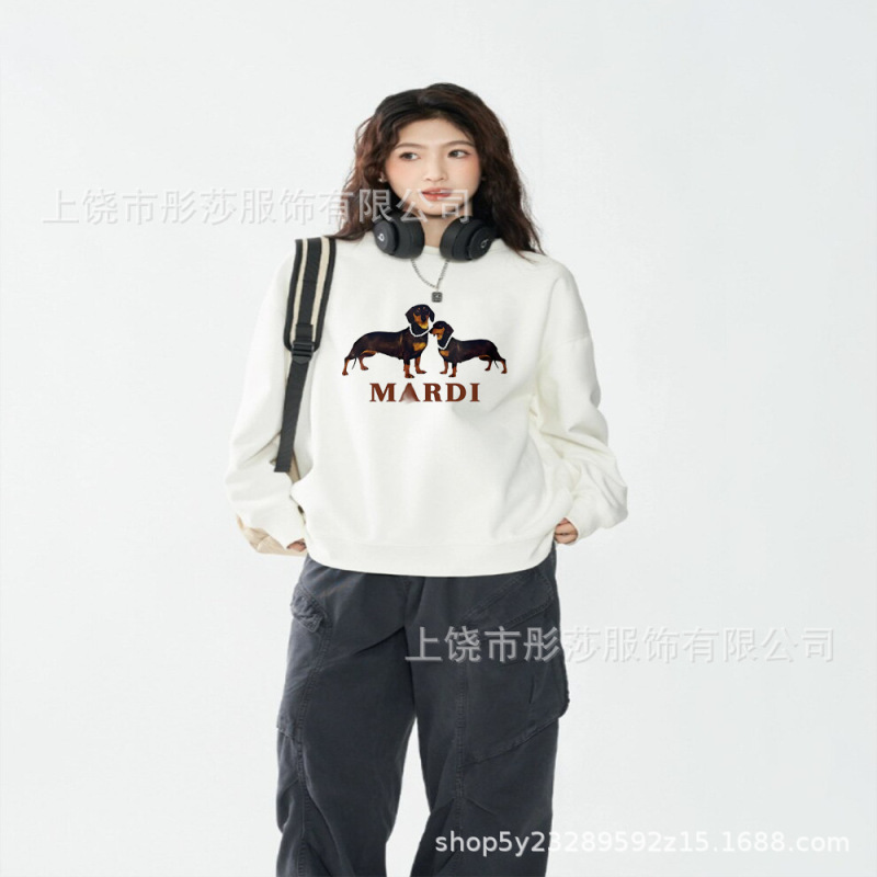 2025新款时尚韩国Mrdi卫衣金高银明星同款小雏菊多花腊肠狗上衣|undefined