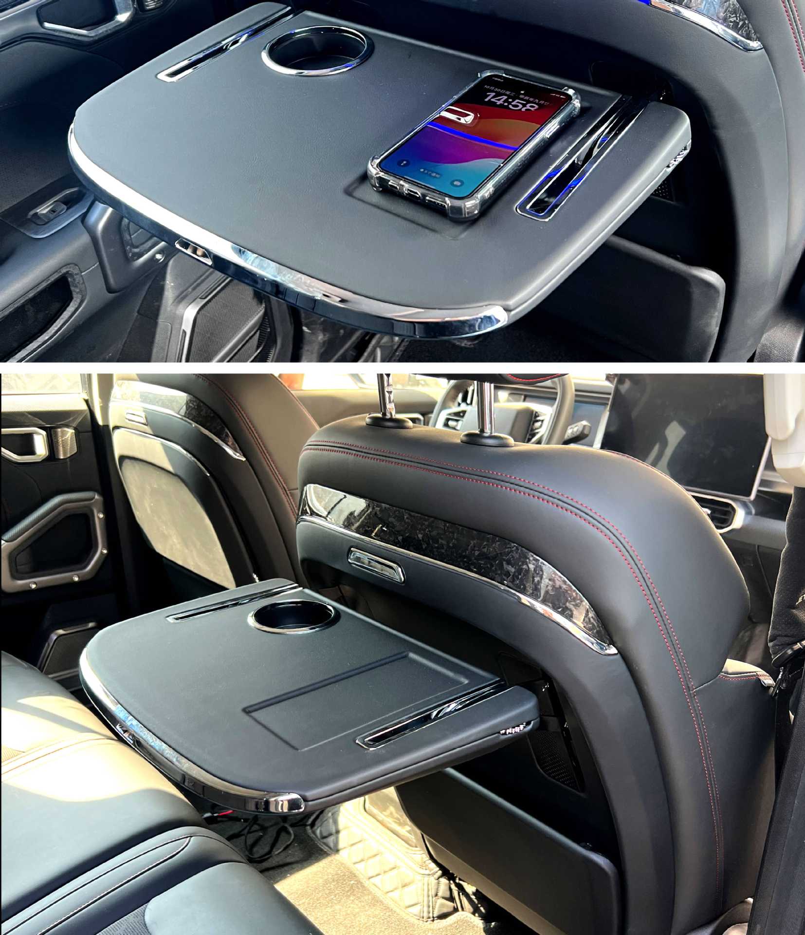 Suitable for Jietu Traveler Shanhai T2 Small Table Modification Rear Folding Multi-Functional Small Table Wireless Charging Cup Holder