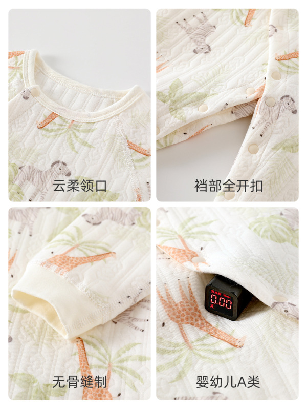 婴儿连体衣秋冬款打底宝宝爬服无骨新生儿连体衣夹棉保暖婴儿衣服|undefined