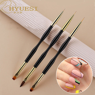 Double head nail art painting pen ultra fine carved pull line hook line pen professional nail art painting pen light therapy pen nail art tools